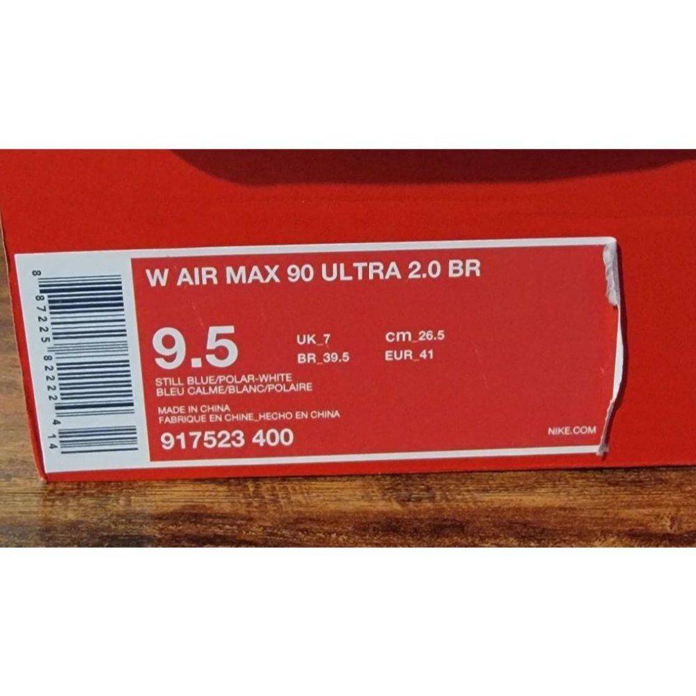 Nike Air Max 90 Ultra 2.0 BR Still Blue/Polar White 917523-400 Women's US 9.5 - Picture 5 of 6